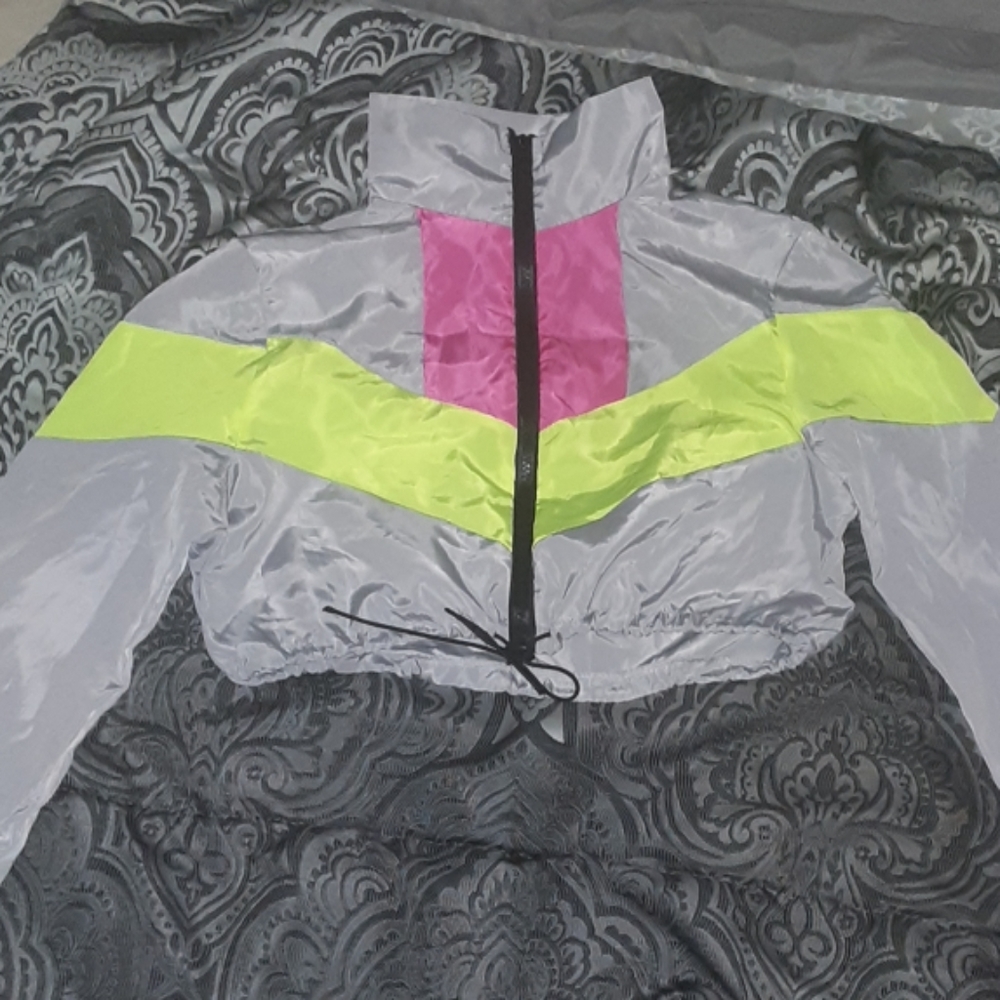 Reflective Crop Top WindBreaker Set